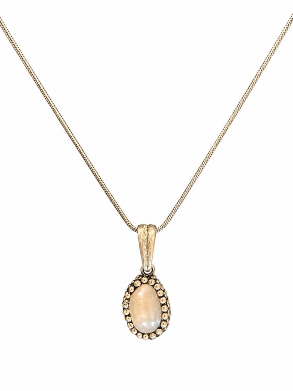 New Handmade Pearl Jewelry Silver Necklace White Pearl Rhinestone Pendant 50cm